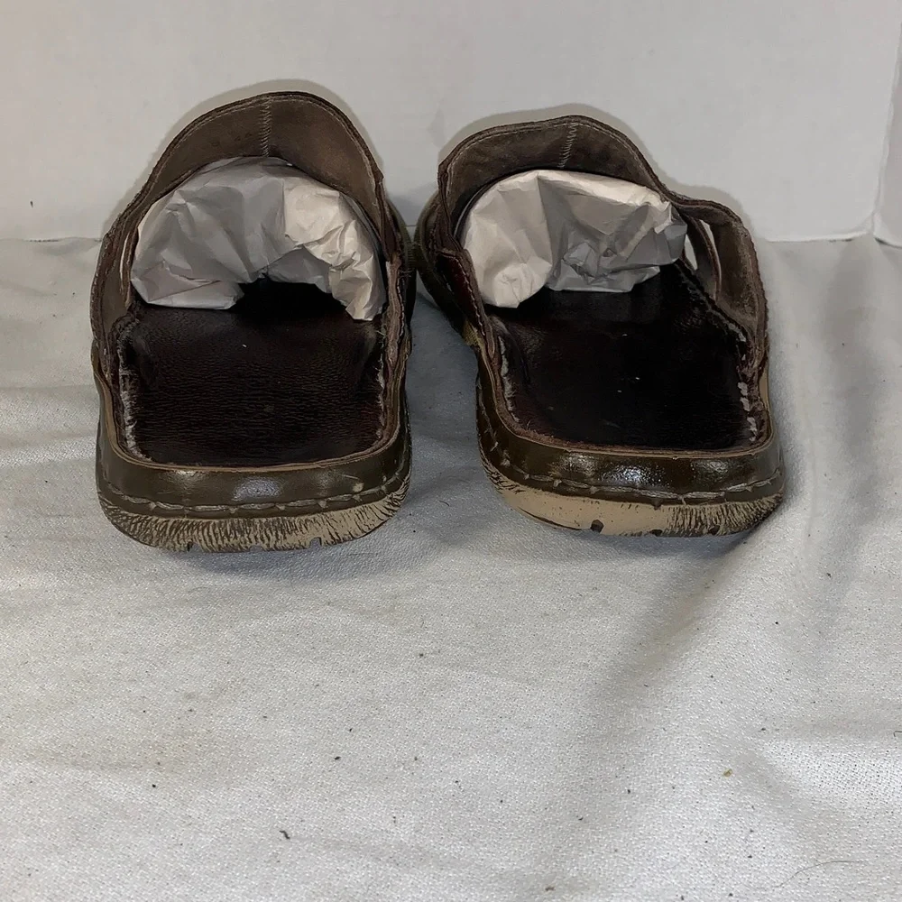 Josef Seibel Men's ‘Logan 21’ Dark Brown Leather Slide Sandals